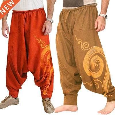 Men Casual Harem Pants Summer Yoga Baggy Aladdin Hippie Spir