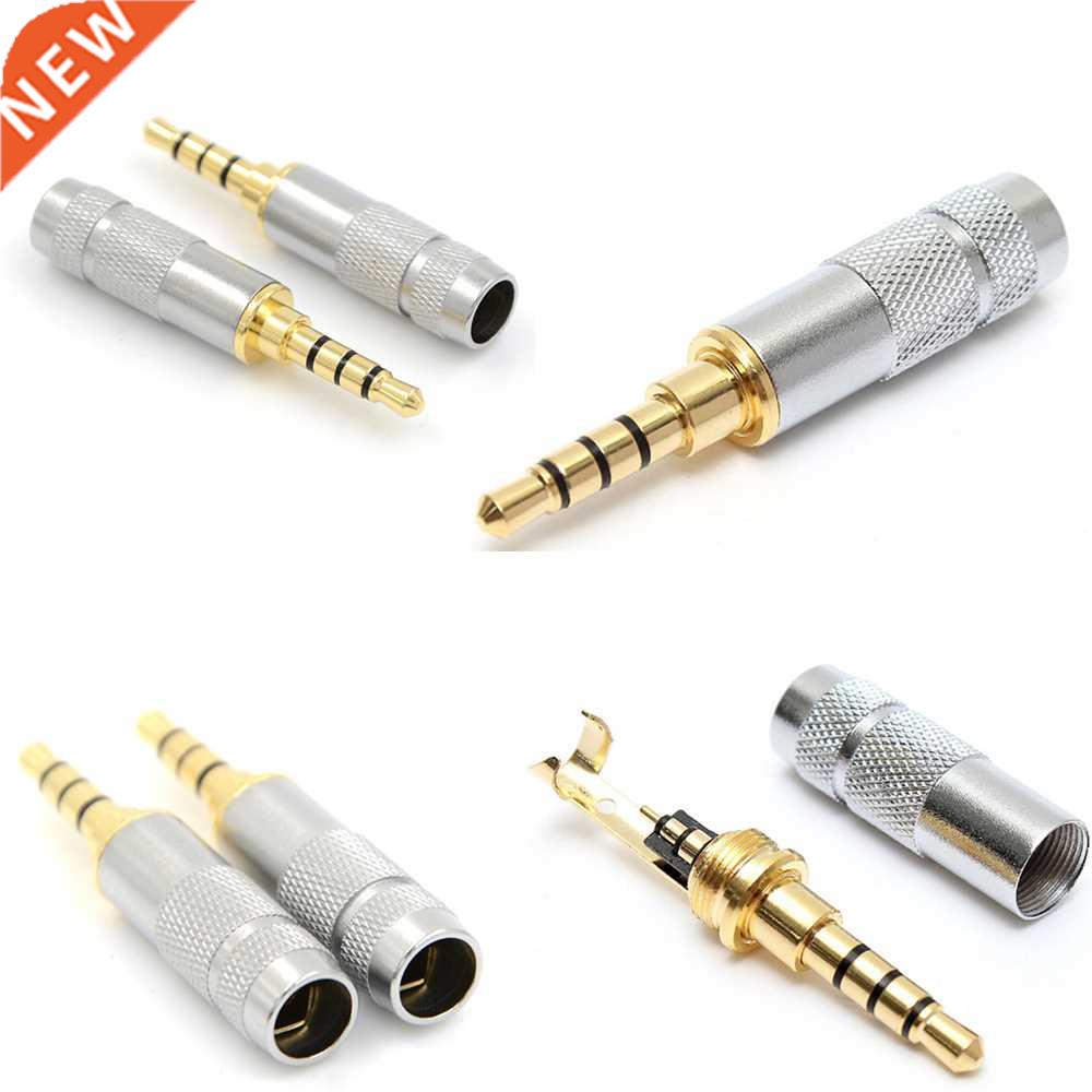 4 Pole 3.5mm Stereo Headphone Male Plug Jack Audio Solders C