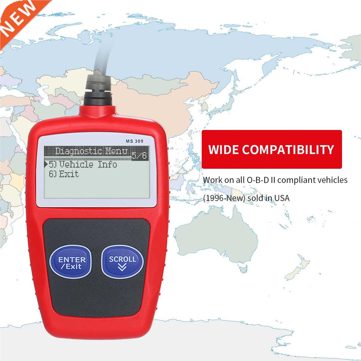 MS309 Universal O-B-D2 Scanner Automotive Engine Fault Reade