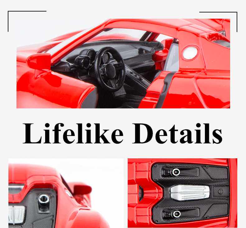 1|36 PORSCHE 918 METAL VEHCLE DECAST PULL BACK CARS MODEL