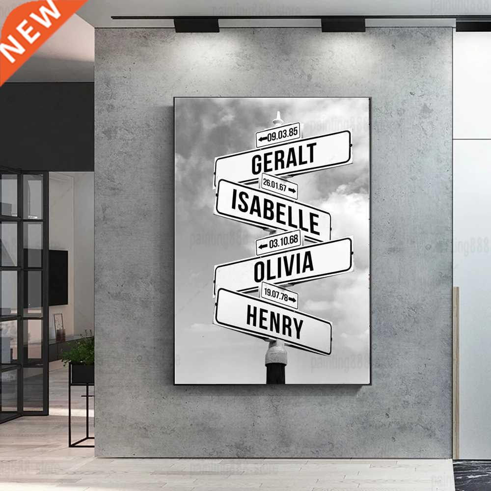 Personalized Intersection Sreet Sign 2-5 Names/Dates Painti