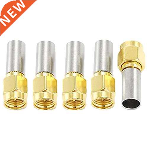 5x SMA Connector RF Coaxial Connector Crimp For RG58 RG142 R 服饰配件/皮带/帽子/围巾 DIY编织材料包 原图主图