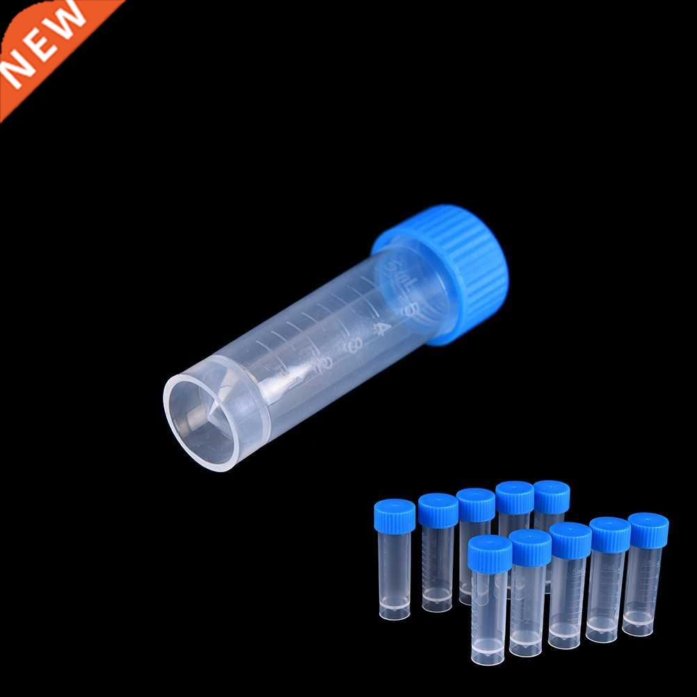 100pcsx 5ml Chemistry Plastic Test Tubes Vials Seal Caps Pa