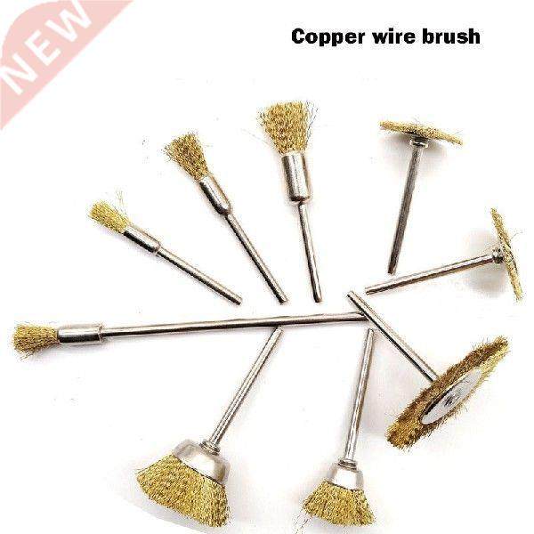 2pcs mini copper wire brush nail drill bit brush cleaning