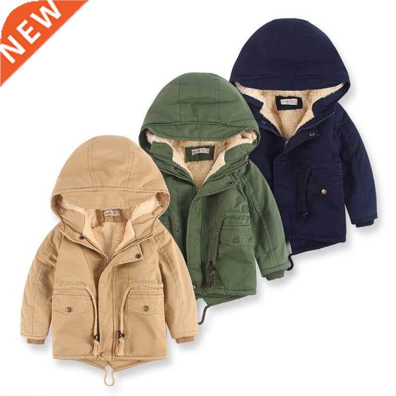 children winter fleece outdoor jackets for boys hooded warm