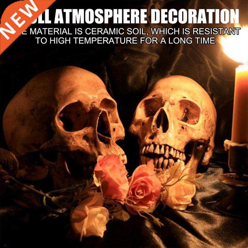 ceramic imitated human skull creative fire pit burning prop