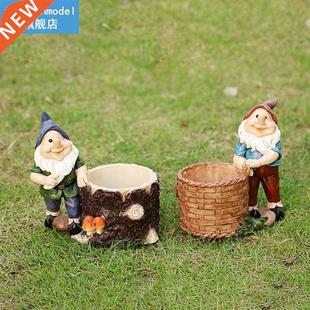 Dwarfs Landscape Resin Elf Figurines Sculptures Gnome Micro
