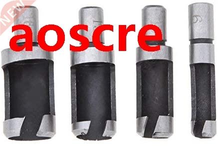 4pcs Carbon Steel Wood Plug Hole Cutter Drill Bits Set 1/4&q