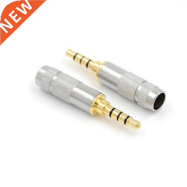 4 Pole 3.5mm Stereo Headphone Male Plug Jack Audo Solders