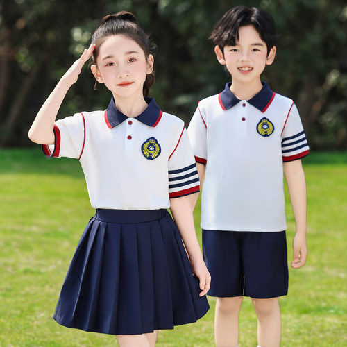 小学生夏季纯棉短袖校服套装