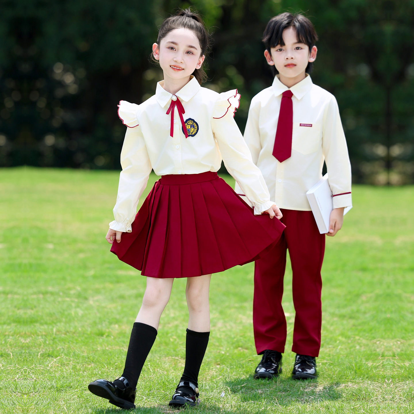 儿童英伦风长袖衬衫小学生合唱团