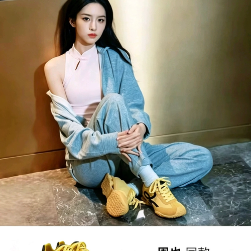 周也同款运动鞋ggcc琥珀粒子2026新款赛车德训鞋女增高休闲老爹鞋