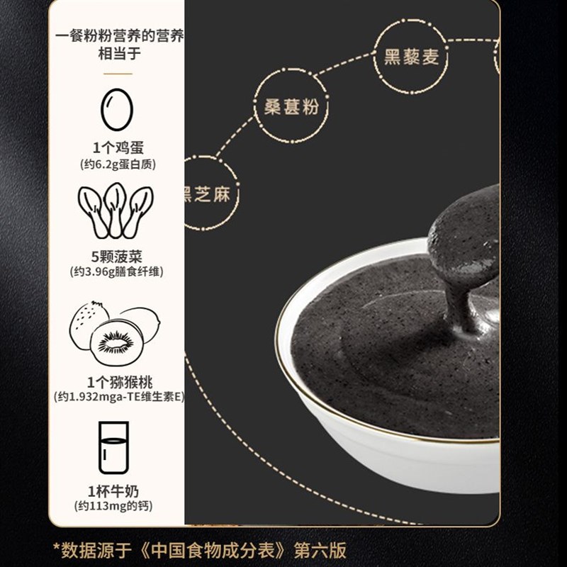 黑芝麻粉罐装核桃黑豆桑葚u粉五黑粉八珍粉代餐粉冲饮食品黑芝麻