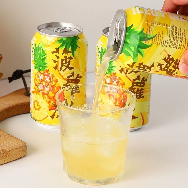 8罐/香港进口华文k冰室菠萝冰果味饮料315ml冻柠檬茶果汁港式饮品