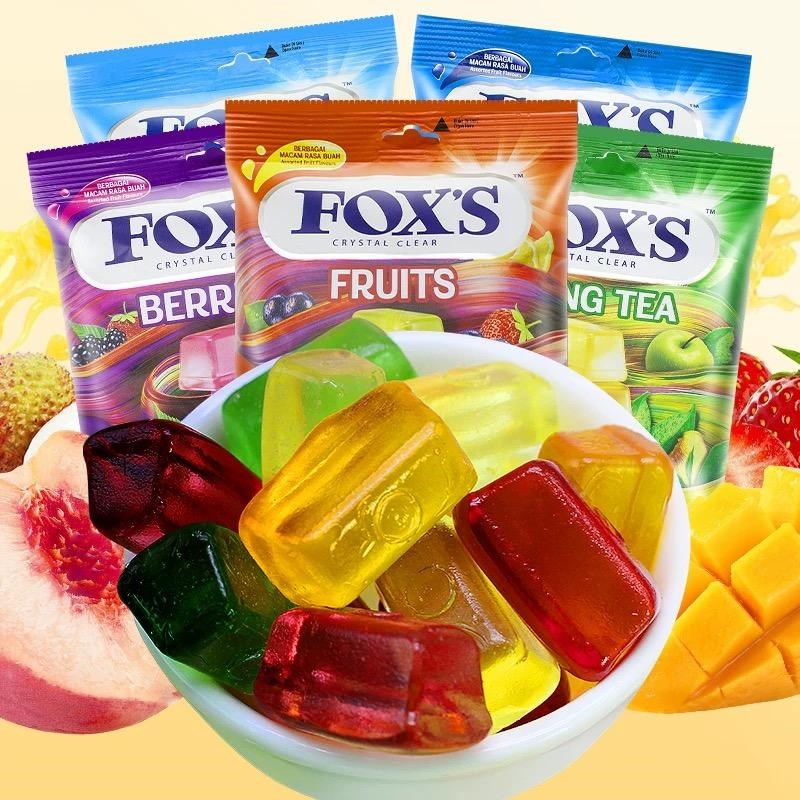 印尼进口foxs水晶糖q四季茶水果糖硬糖糖果零食网红爆款薄荷糖喜