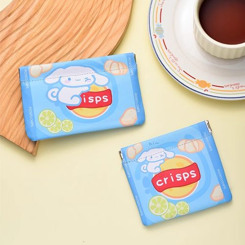 卡通可爱弹片收纳包闭合口红包耳机化妆包包随身迷你数据线收纳包
