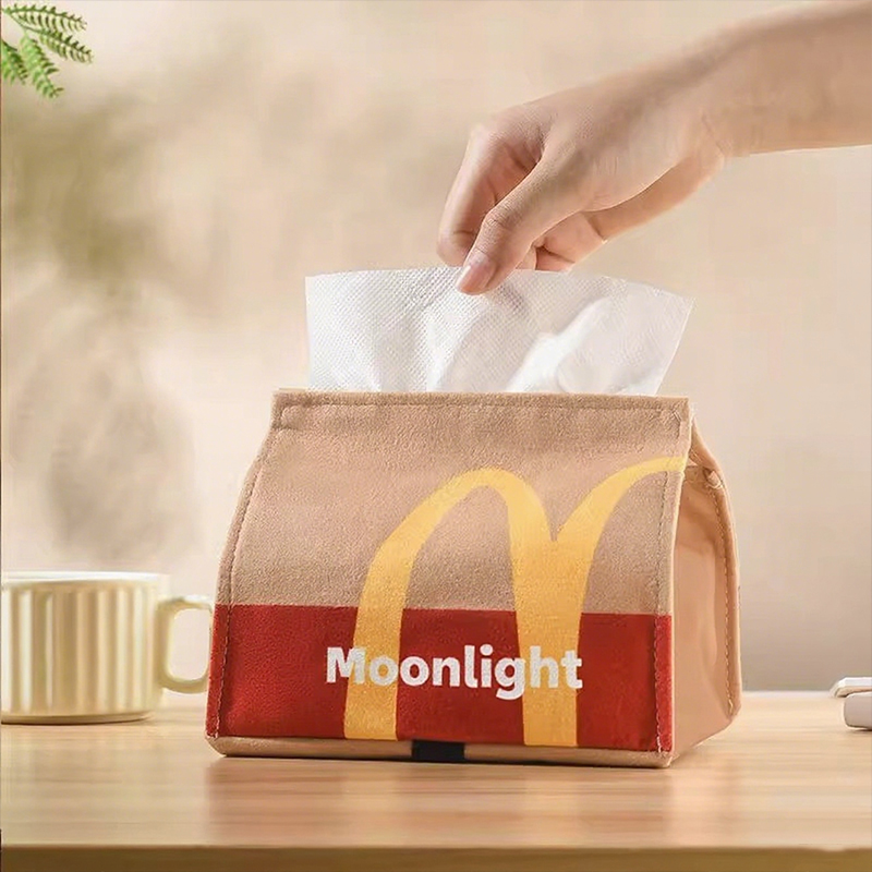 麦当当纸巾袋卡通布艺抽纸盒收纳盒家居餐桌卧室车载创意纸巾盒
