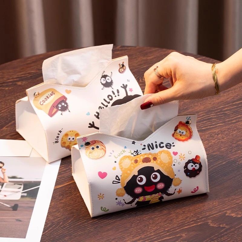 煤球饼干ins可爱纸巾盒家用客厅