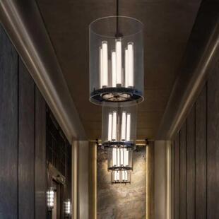 中山工厂直销酒店大厅接待前台吊灯现代简约咖啡西餐厅圆形别墅会