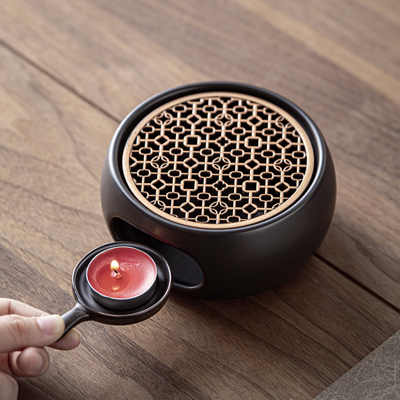 温茶炉日式复古蜡烛暖茶器底座公杯加热茶具配件围炉茶壶煮茶零件