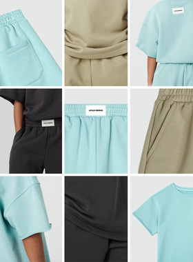 APLUS DMINUS儿童休闲裤百慕大舒弹破坏短裤中大童简约运动裤