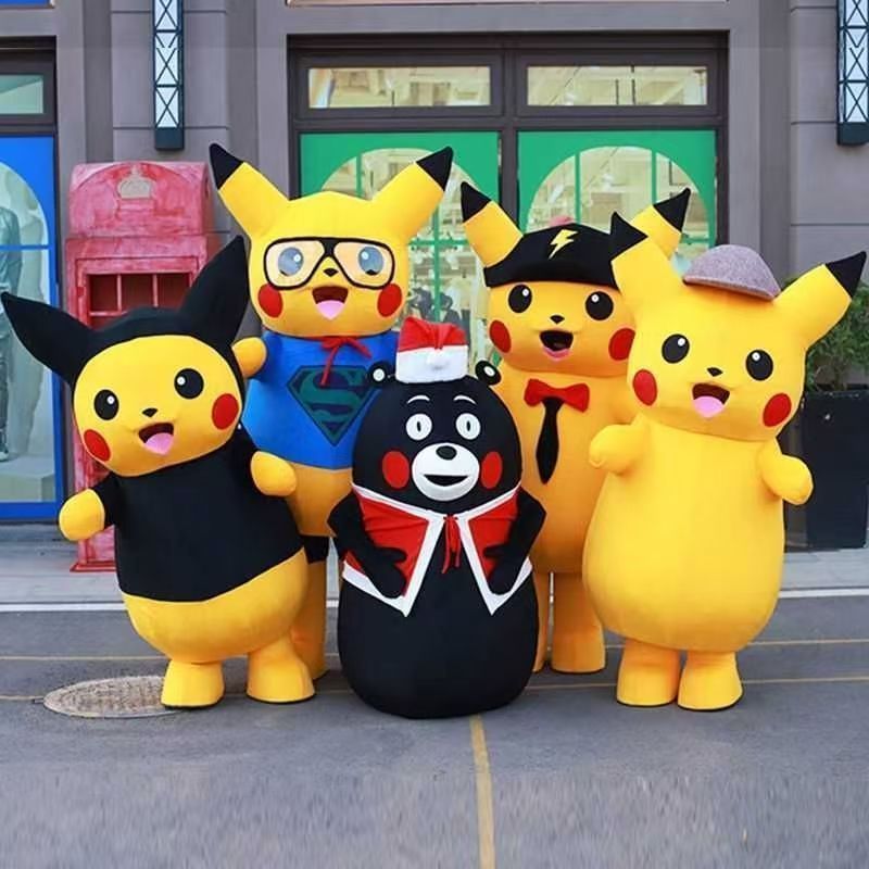 网红皮卡丘人偶服装电气鼠卡通玩偶成人穿行走发传单动漫头套cos