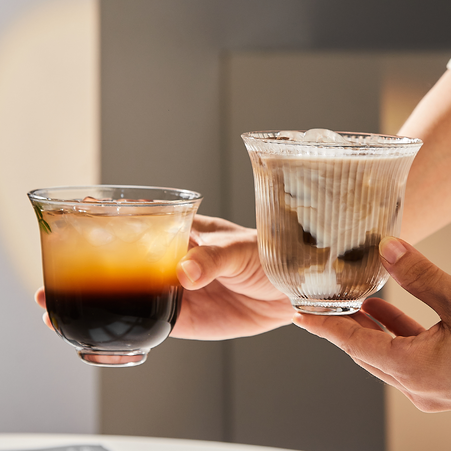 ins风复古功夫茶玻璃杯冰咖啡杯