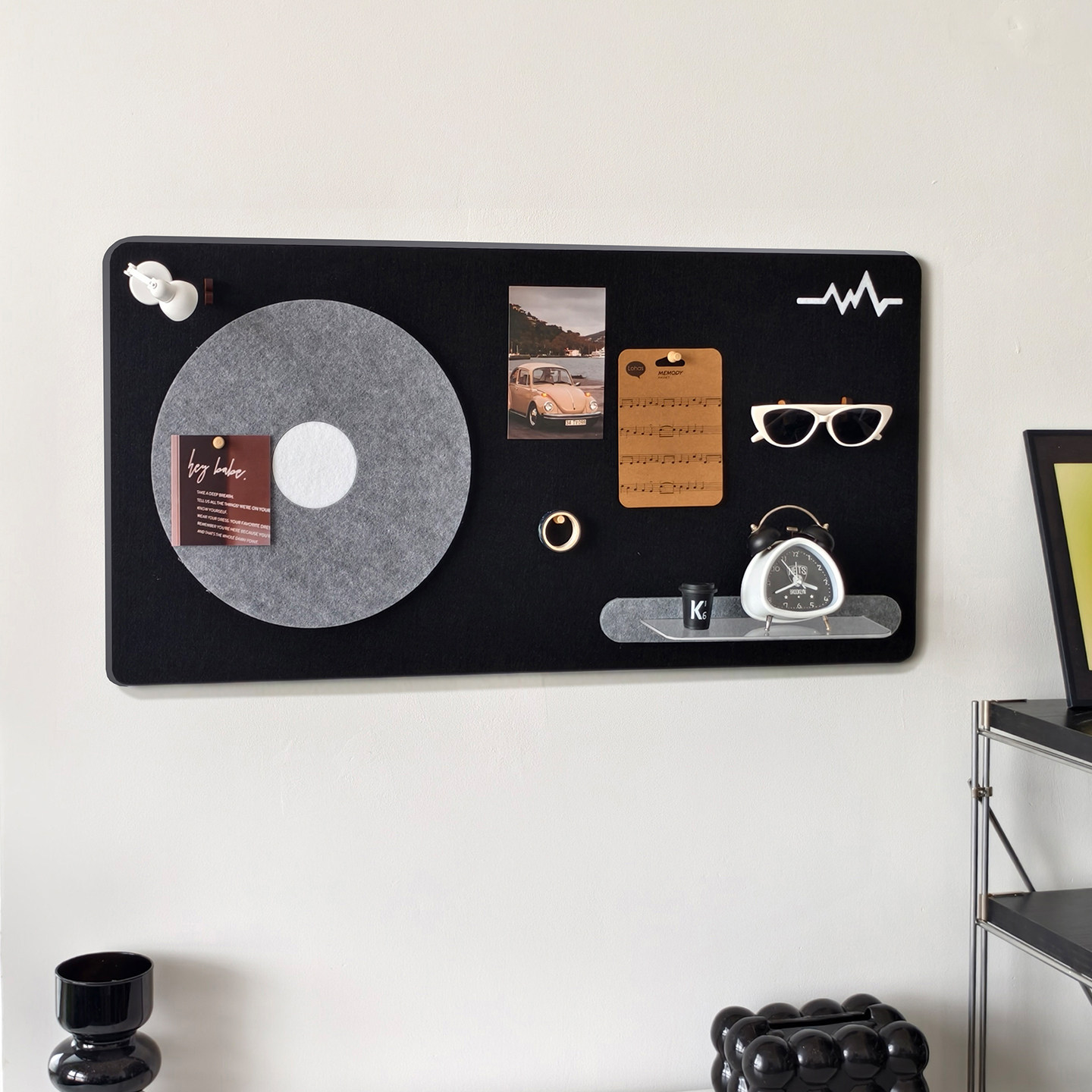 立体复古唱片毛毡板墙贴照片墙免打孔遮瑕不伤墙墙面装饰置物架,文具电教/文化用品/商务用品,软木板/照片板/毛毡板,淘宝优惠券,粉丝福利购,淘宝优惠卷