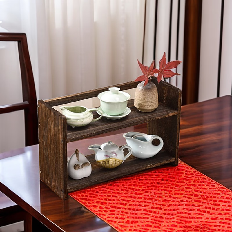瑜品佳博古架实木中式桌面桌上置物架茶具茶杯展示架多宝阁茶壶架高性价比高么？