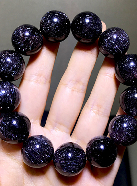 天然红超七手链黑超七紫红超七手串骨干水晶满发金草莓晶散珠现货