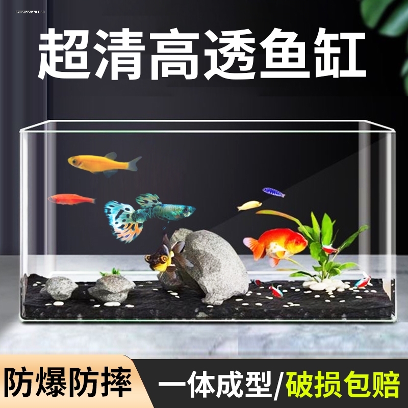 六角恐龙专用缸高清透明小型鱼缸亚克力整体成型带盖仿玻璃金鱼缸