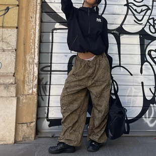 男女同款 抽绳宽松休闲裤 London树叶军绿工装 IAMUBABA秋冬Jaded