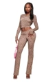 Brown Leopard Print Trousers