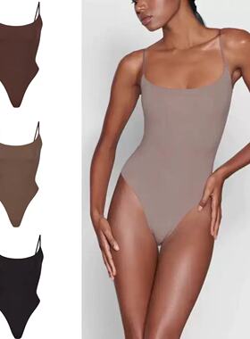 IAMUBABA现货skims美式复古辣妹连体衣背心吊带女内搭欧美风上衣