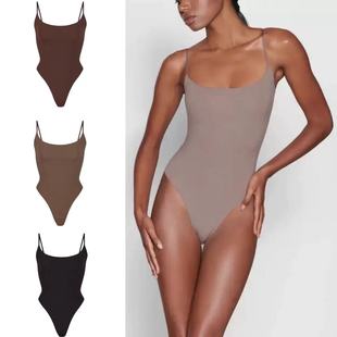 IAMUBABA现货skims美式复古辣妹连体衣背心吊带女内搭欧美风上衣