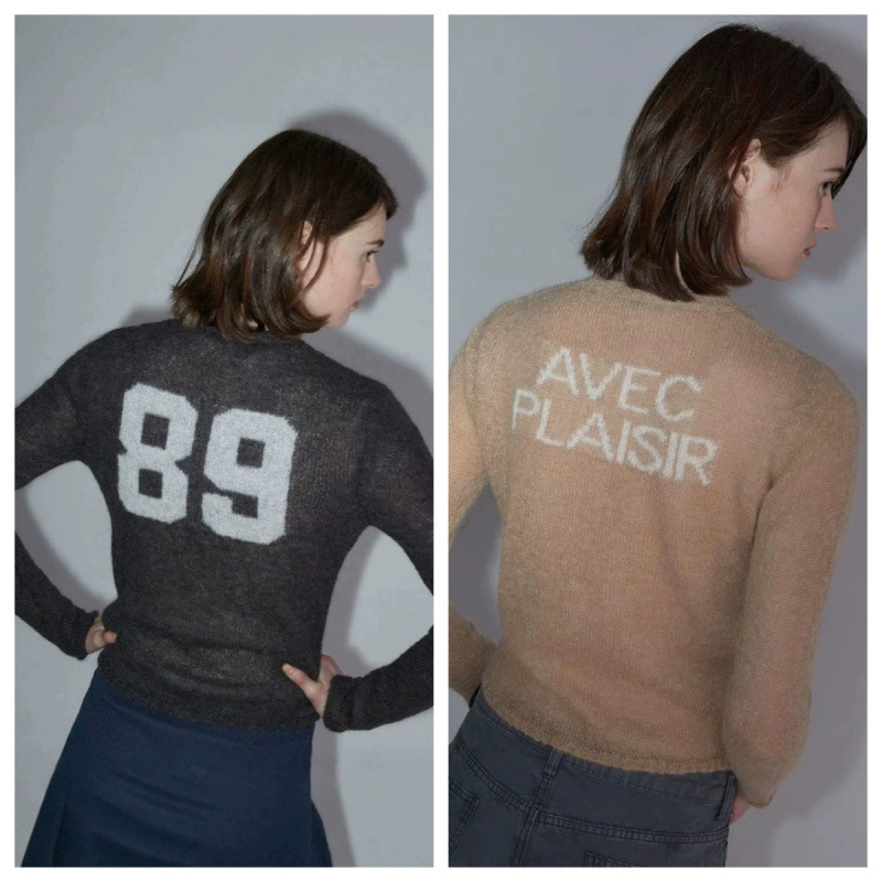 paloma wool西班牙薄款羊毛混纺针织开衫修身圆领长袖毛衣