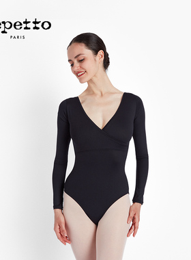 REPETTO丽派朵 女士秋冬季黑色针织长袖连体服专业舞蹈服
