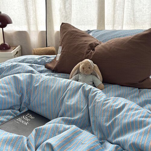 無绵丨慵懒条纹水洗棉四件套