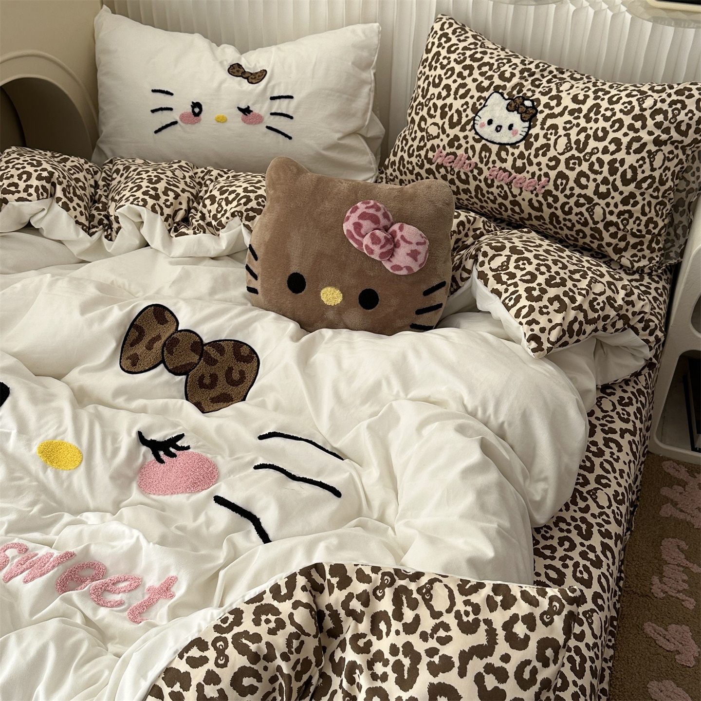 無绵丨卡通KT猫猫水洗棉四件套