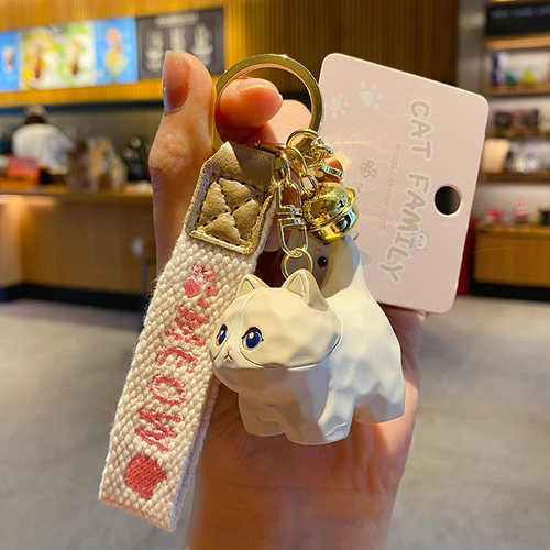 网红木雕风布偶猫钥匙扣