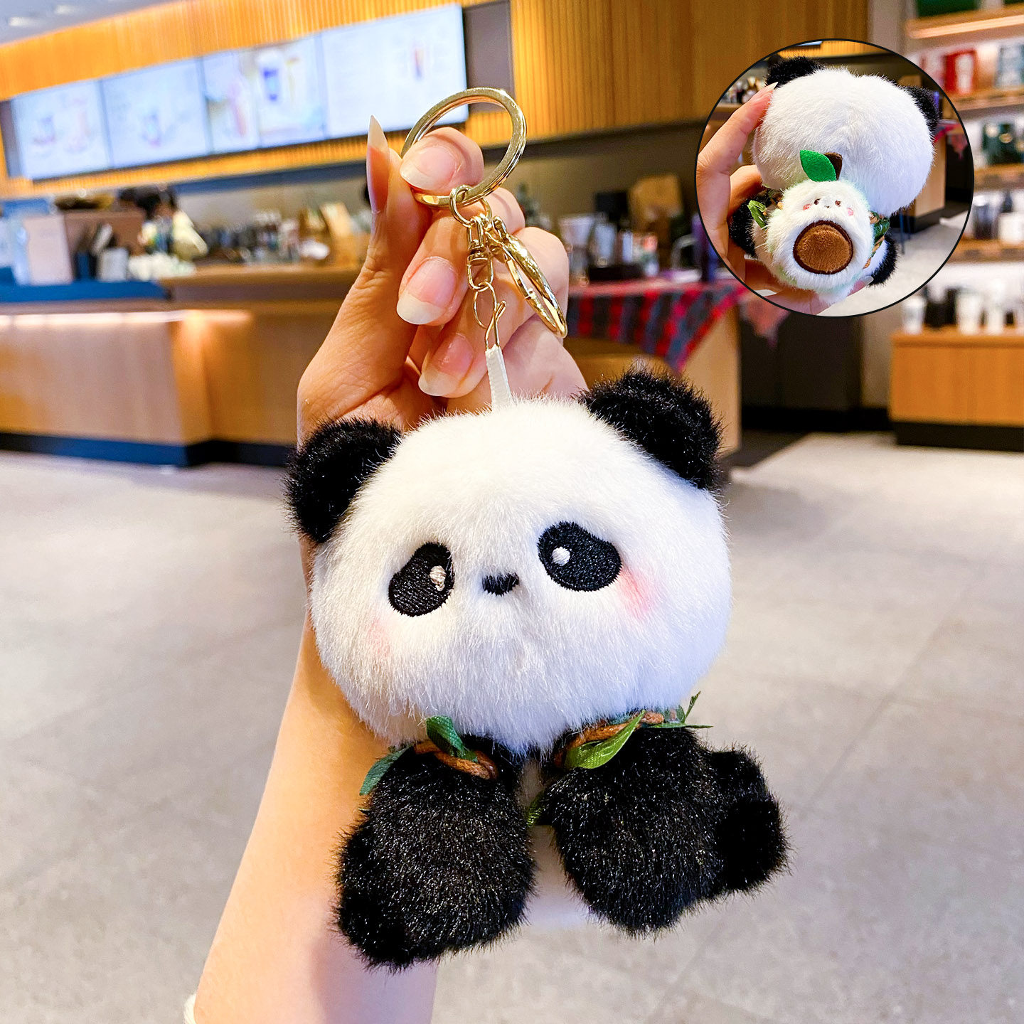 2025年新款水果熊猫钥匙扣书包挂饰包包挂件小饰品卡通可爱钥匙链,节庆用品/礼品,钥匙扣,淘宝优惠券,粉丝福利购,淘宝优惠卷