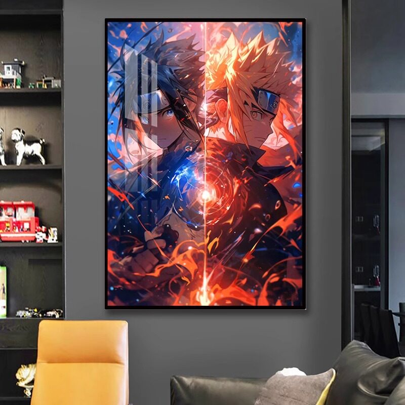 火影忍者动漫鸣人卡卡西客厅沙发装饰画玄关墙壁画卧室二次元挂画