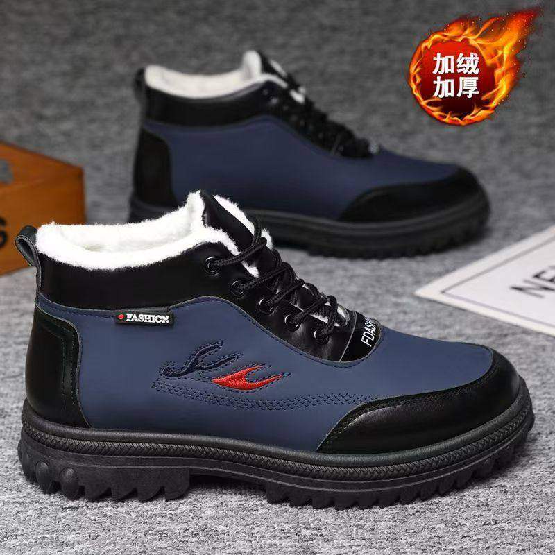 冬季加绒加厚男士棉皮鞋保暖防寒防水潮流舒适中老年爸爸高帮棉鞋,流行男鞋,棉鞋,淘宝优惠券,粉丝福利购,淘宝优惠卷