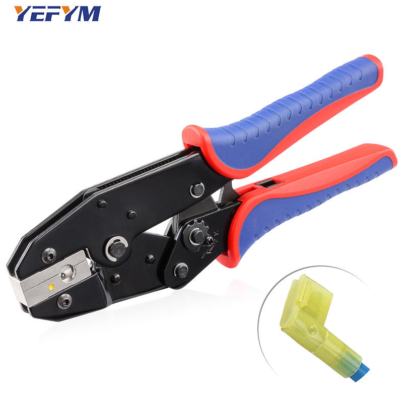 YF-09FL黄色6.3旗型插簧尼龙旗形90度直弯角母插连接器YEFYM
