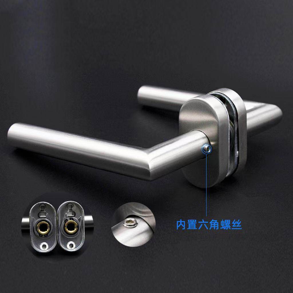 出口批发304窄边框室内门分体锁 直角把手锁阳台厨房断桥套装外贸