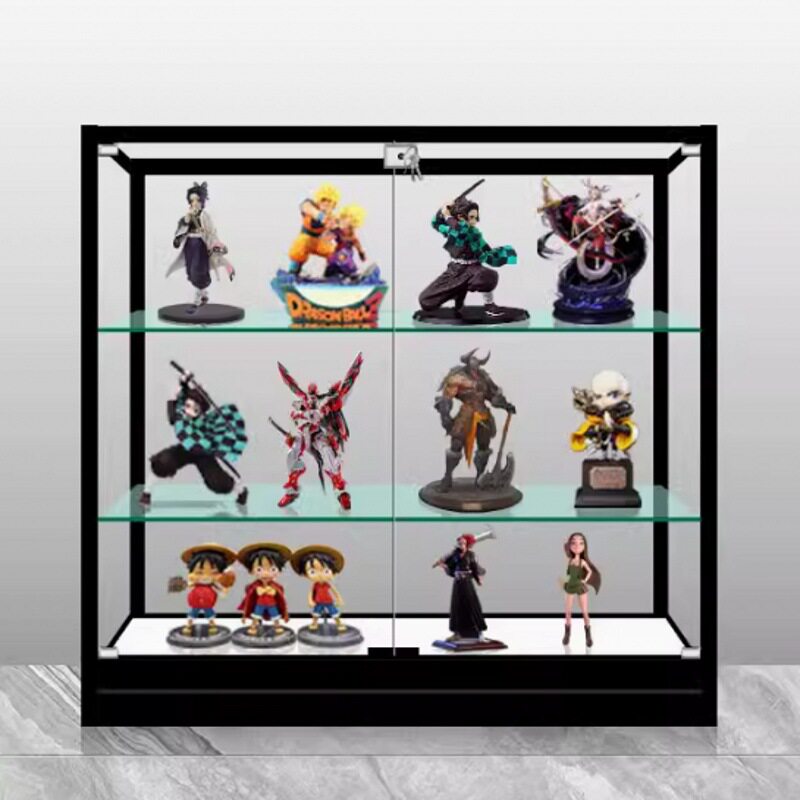 手办展示柜精品玻璃冰柜展柜奖品化妆品透明陈列柜收纳柜展示架