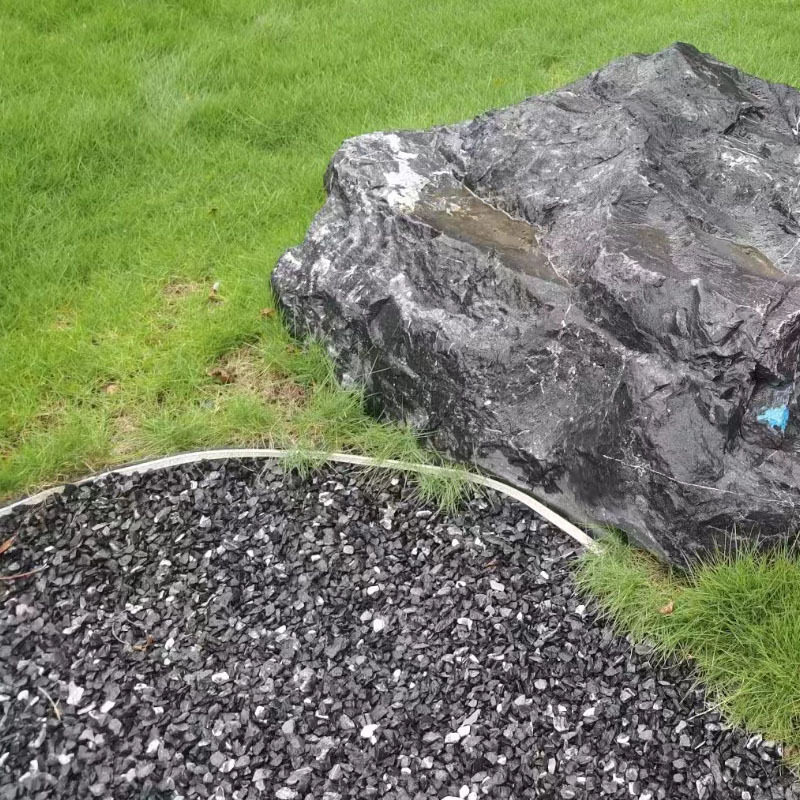 黑色砾石 园林造景水磨石水洗石 工程铺路机制小碎石头洗米石子