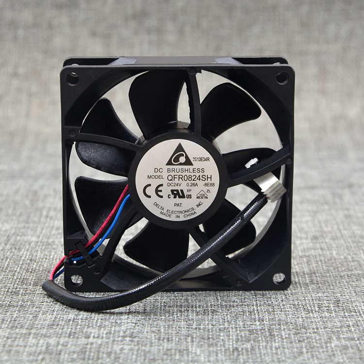 出售原装台达 QFR0824SH 8025 24V 0.26A 8CM/厘米 3线 散热风扇