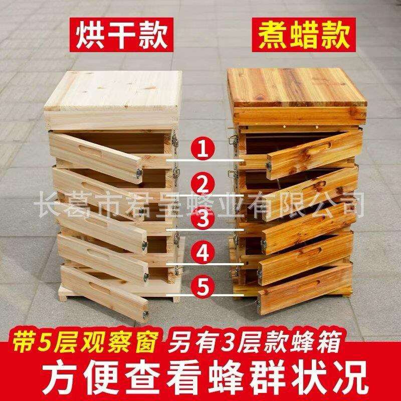 加大格子蜂箱中蜂煮蜡土养蜜蜂箱全套加厚烘干杉木五层蜂箱土蜂桶