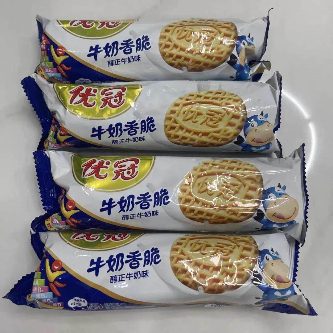 优冠牛奶香脆饼干100g袋装办公室网红吃货解馋小零食小吃休闲食品